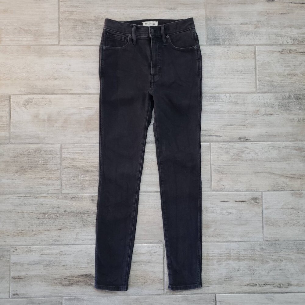 Madewell High Rise Skinny Jeans Women's Black 10 Inch Inseam Stretch Denim 27